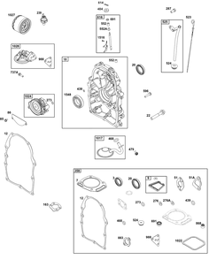 Crankcase Cover/Sump And Lubrication Group Diagram and Parts List for 356447-0641-G1 200000 - 399999 Briggs and Stratton Engine